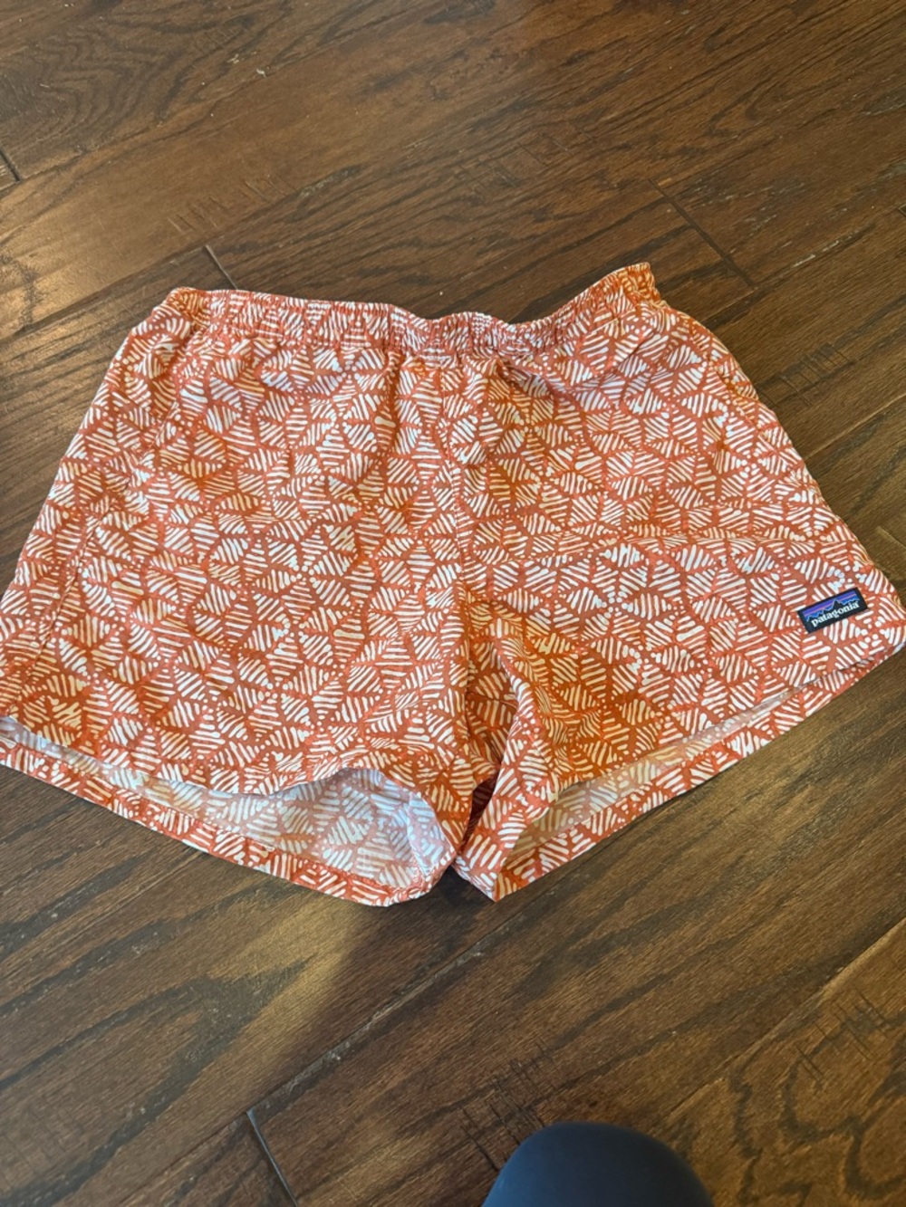 Patagonia Women's Orange Geometric Print Athletic Shorts